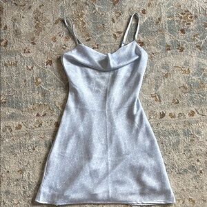 Hollister Blue and White Satin Dress